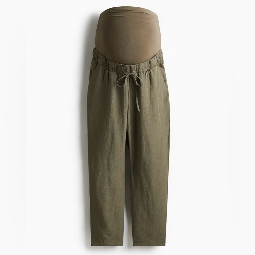 Maternity linen blend pants